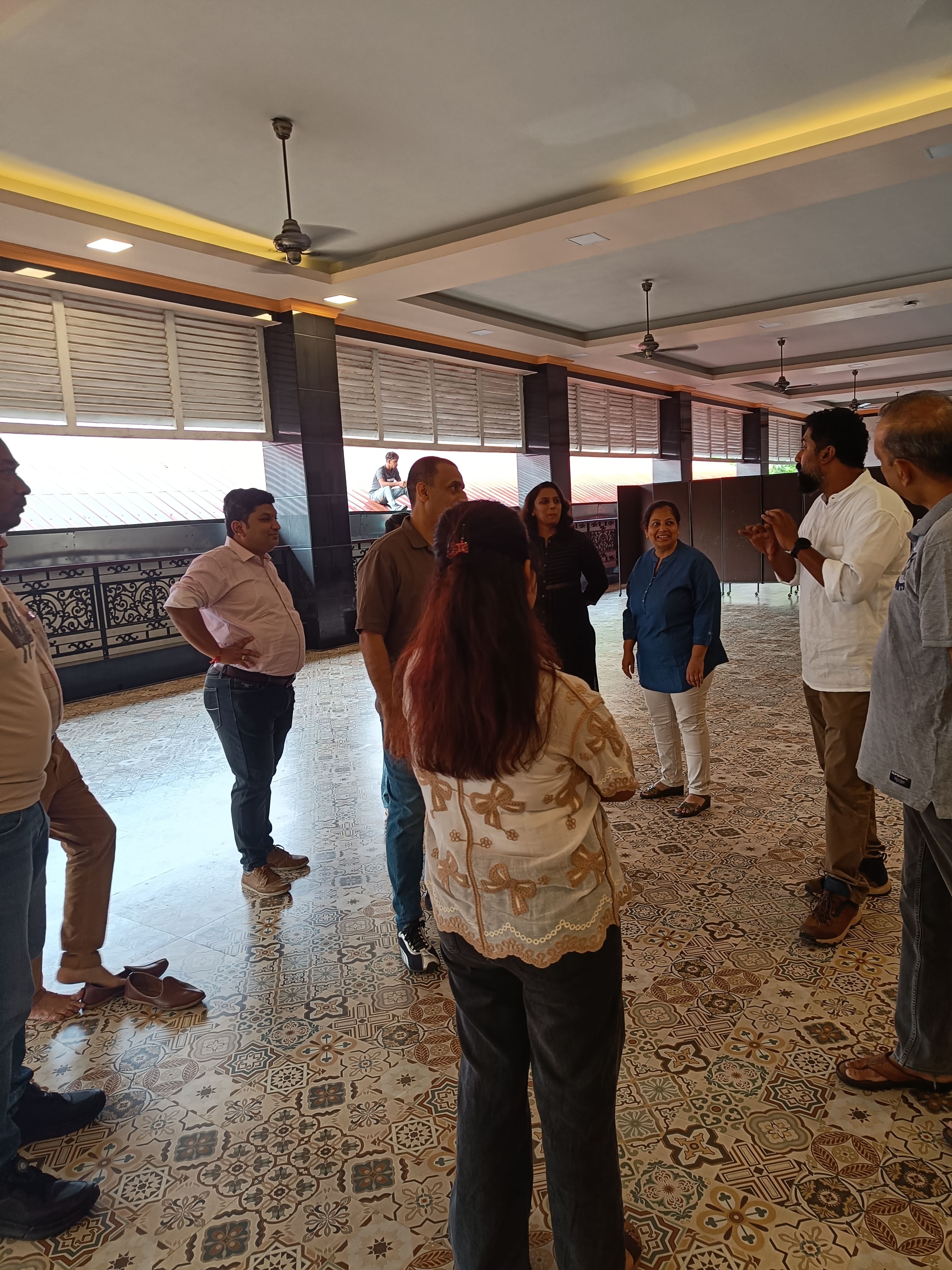 Participants in a standing group discussion at Digiyatra