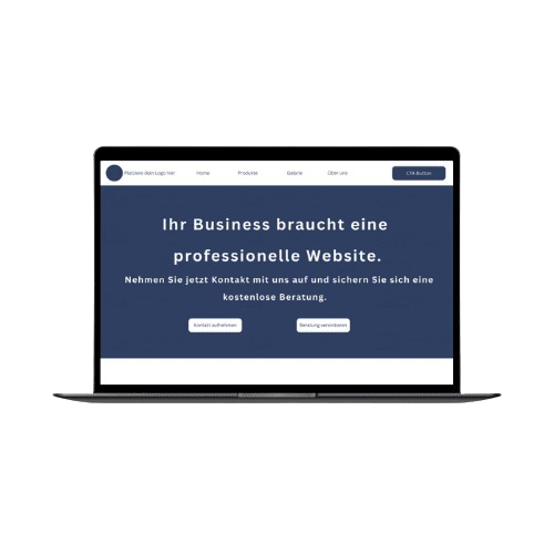 Moderne, professionelle Website für Unternehmen und kleine bis mittlere Betriebe, dargestellt auf einem Laptop-Bildschirm in Desktop-Ansicht, geeignet für alle Branchen