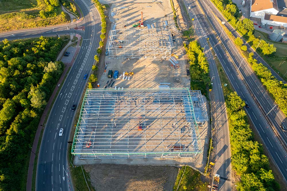 Suivi d'un chantier de construction d'établissement professionnel par drone