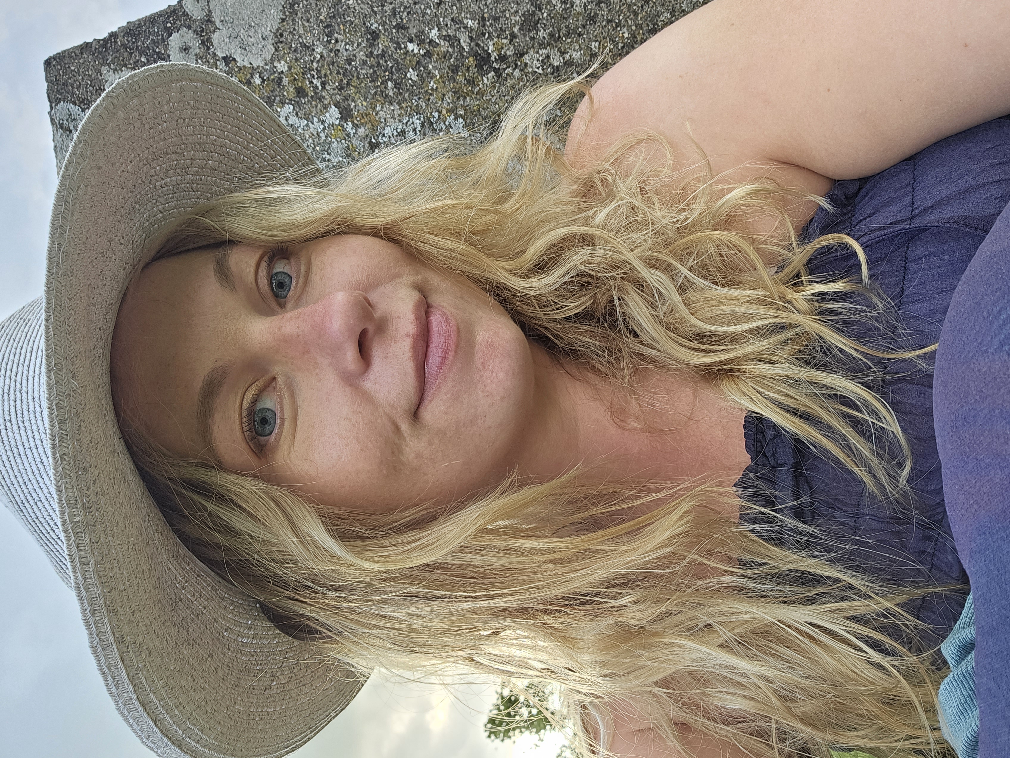 Lindsey Galloway at the Avebury stone circle in England