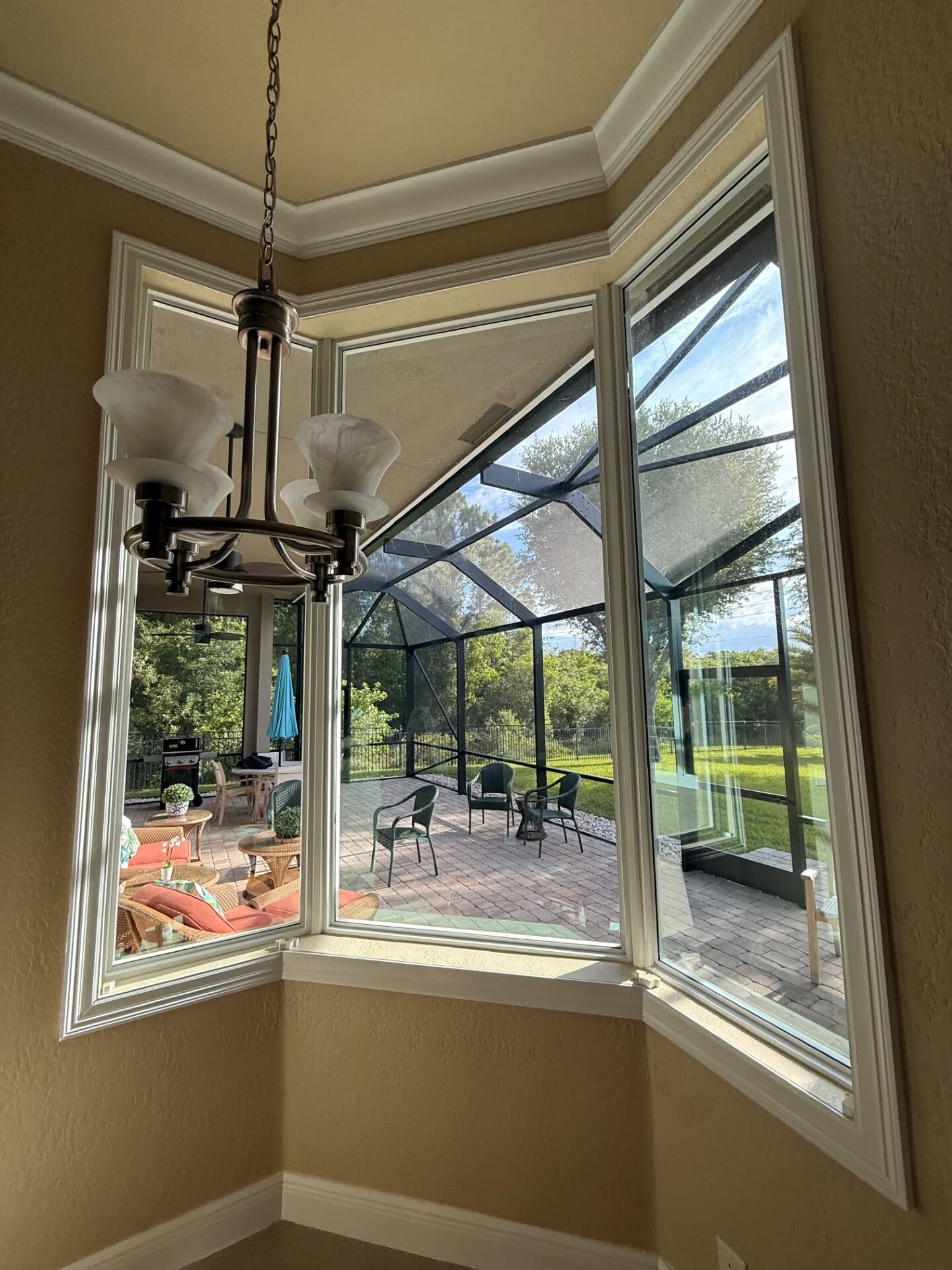 Before: a kitchen bay window without plantation shutters near Jensen Beach, FL