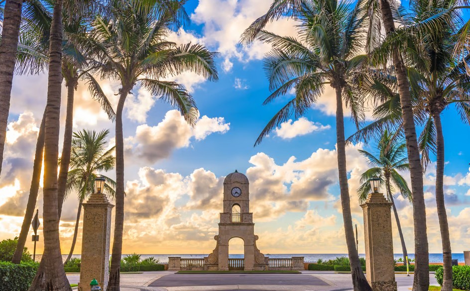 Classic landmark architecture in Palm Beach, Florida
