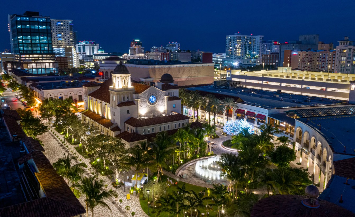 Downtown West Palm Beach near Clematis Street and Rosemary Square