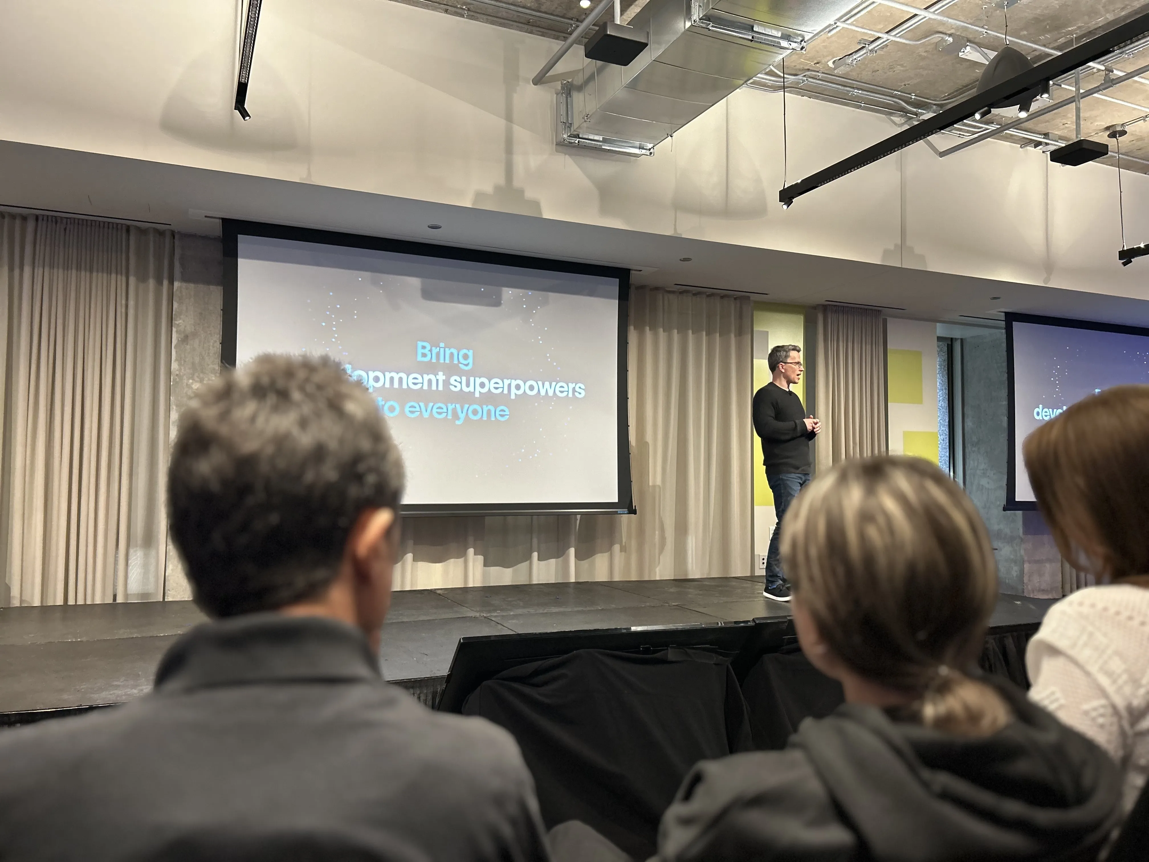 Vlad talking at Webflow conference Chicago