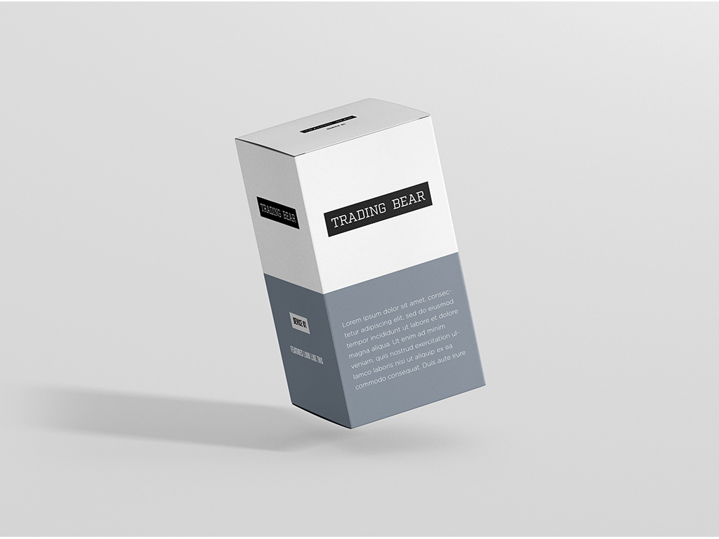 blue black and white box mockup