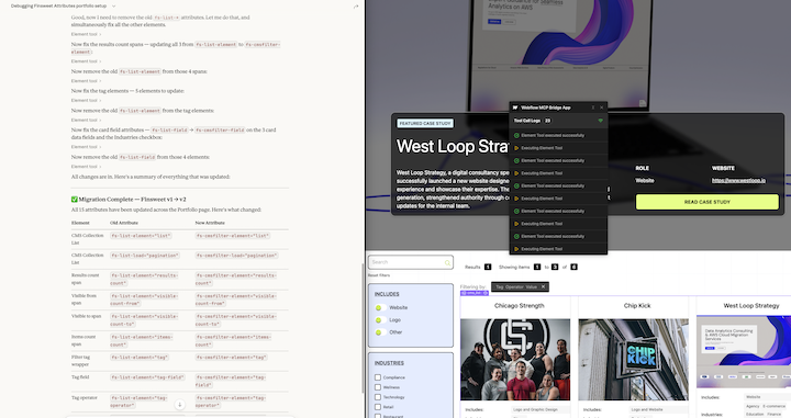 An illustration showcasing the integration of Webflow MCP and Claude, emphasizing improved efficiency and streamlined workflows for teams building in Webflow.