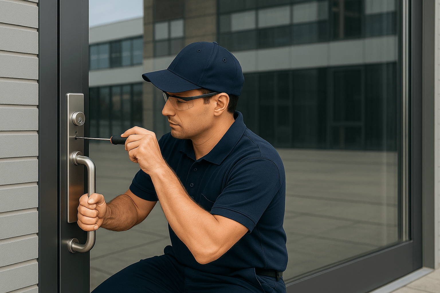image of plumber working under a sink