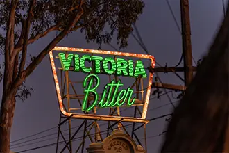The iconic VB sign at the Elsternwick Hotel