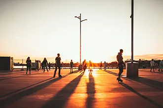 a lifestyle picture of princes pier in port melbourne at sunset