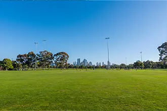 a view of princes park in carlton north