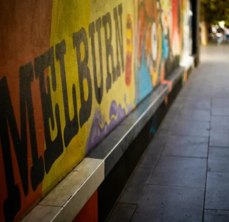 A decorative image of street art in Melbourne