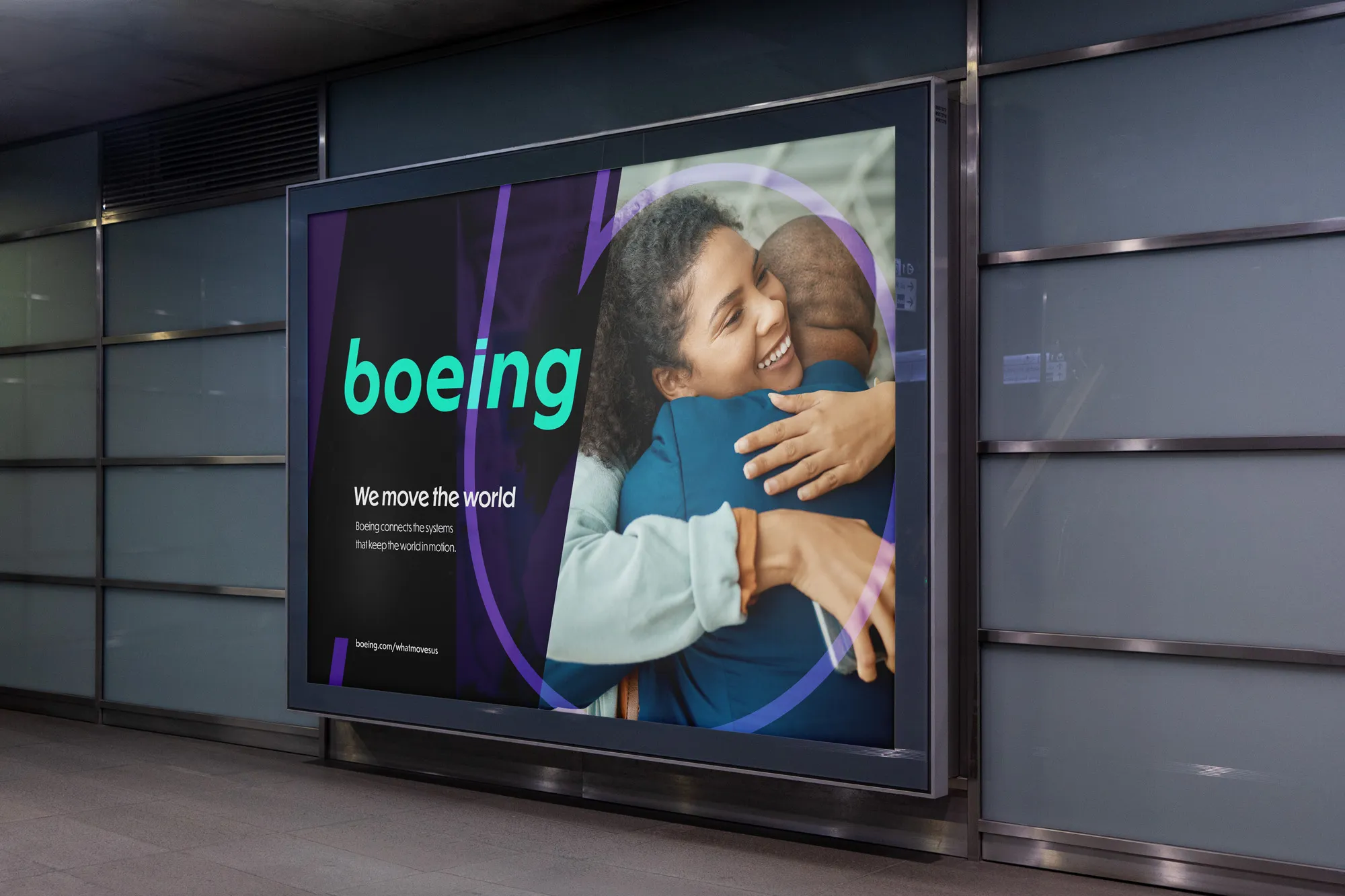 Mockup of boeing out-of-home ad.