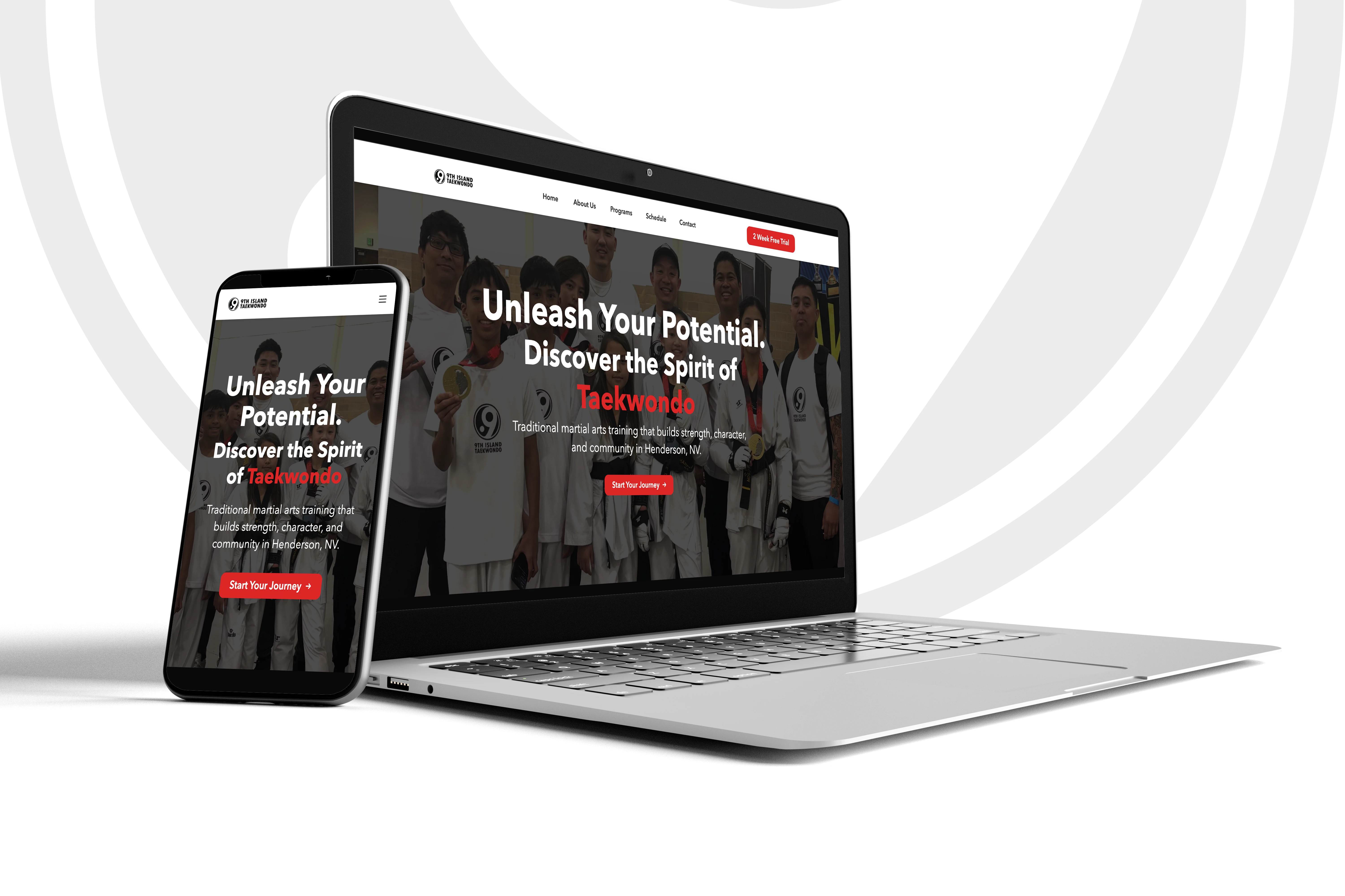 Laptop and smartphone mockup of brand website