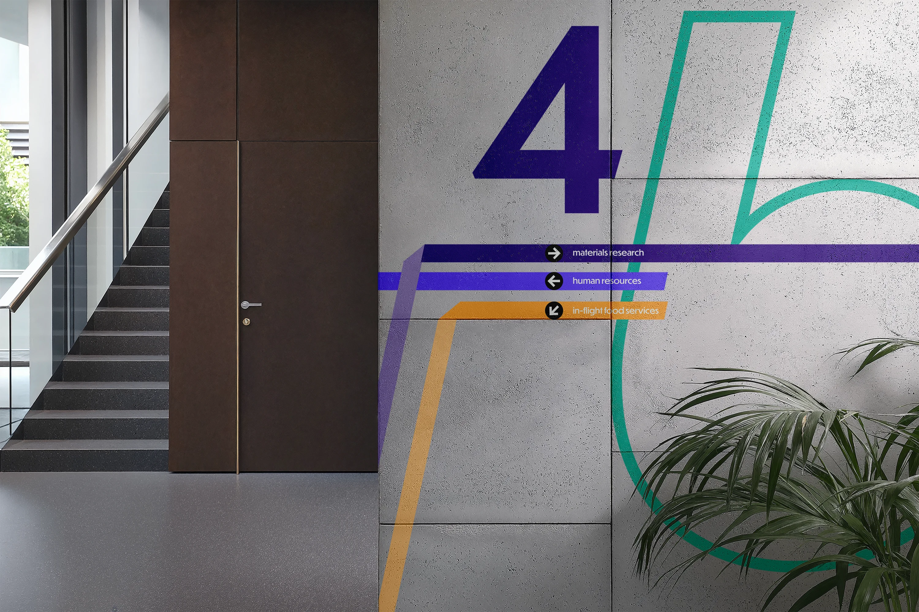 new boeing wayfinding system shown in a building mockup