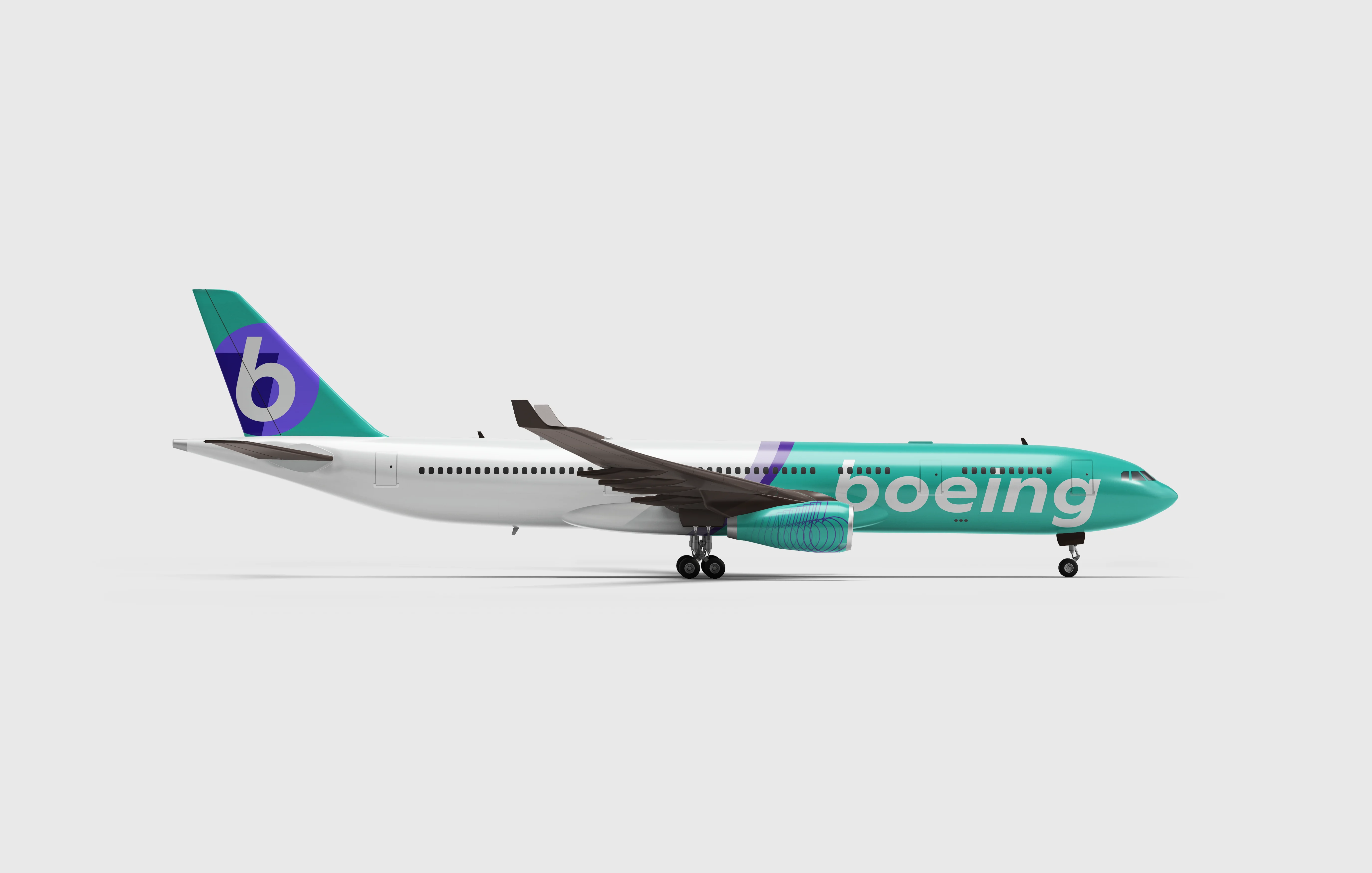 new boeing identity on side profile of plane