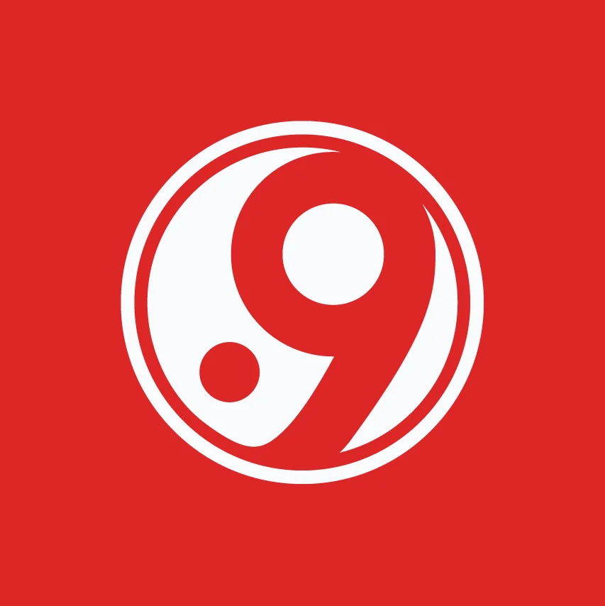 Red color sample labeled Kyok Red with HEX #DC2727, RGB 220 39 39, CMYK 8 98 100 1, and 9th Island Taekwondo logo in white.