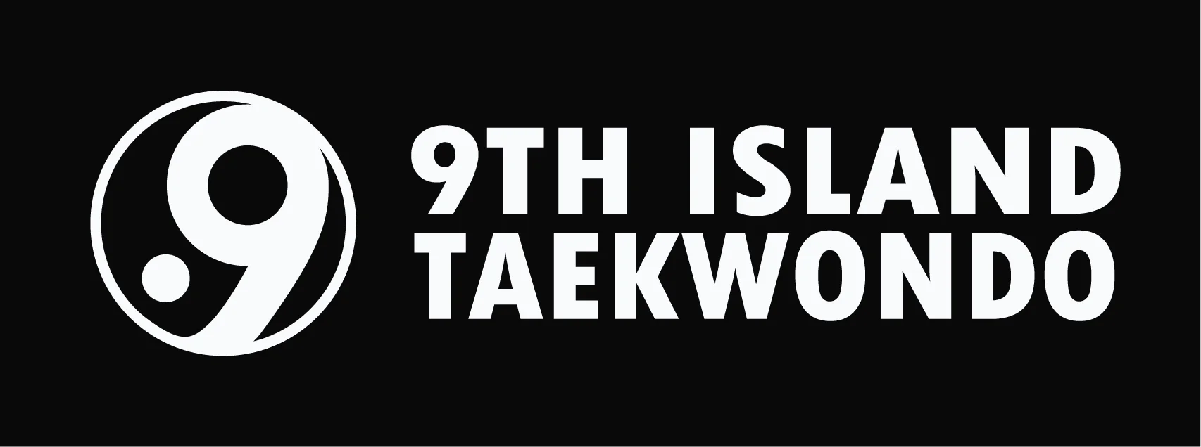 black color sample with 9th Island Taekwondo logo