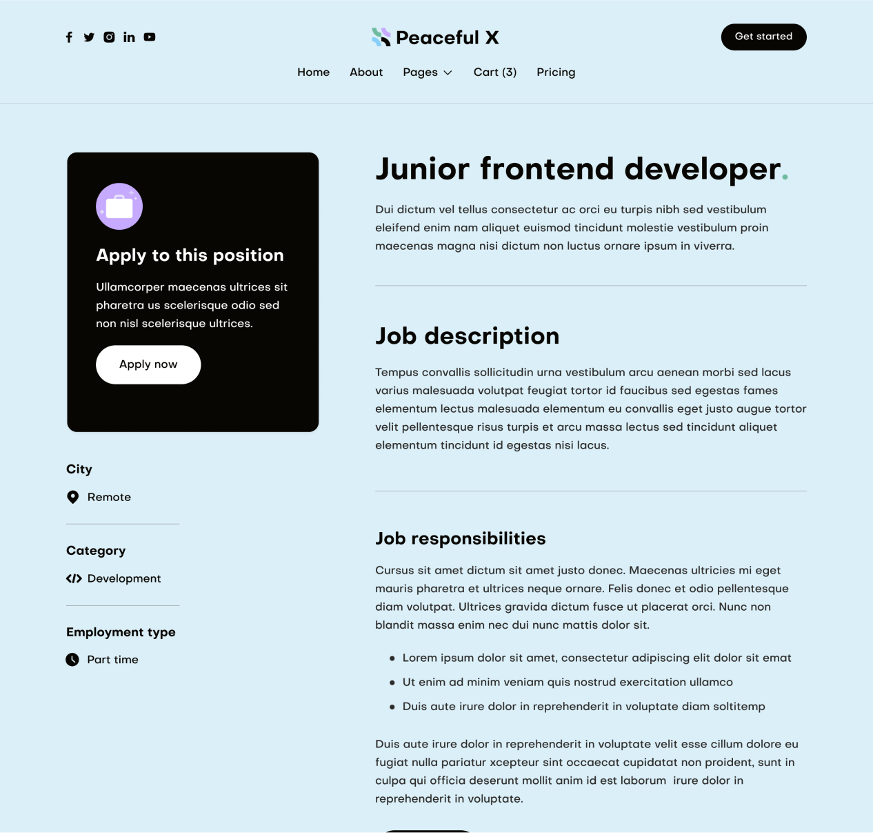 Peaceful X - Career Single Top Page Multi Purpose Startup Webflow Template 