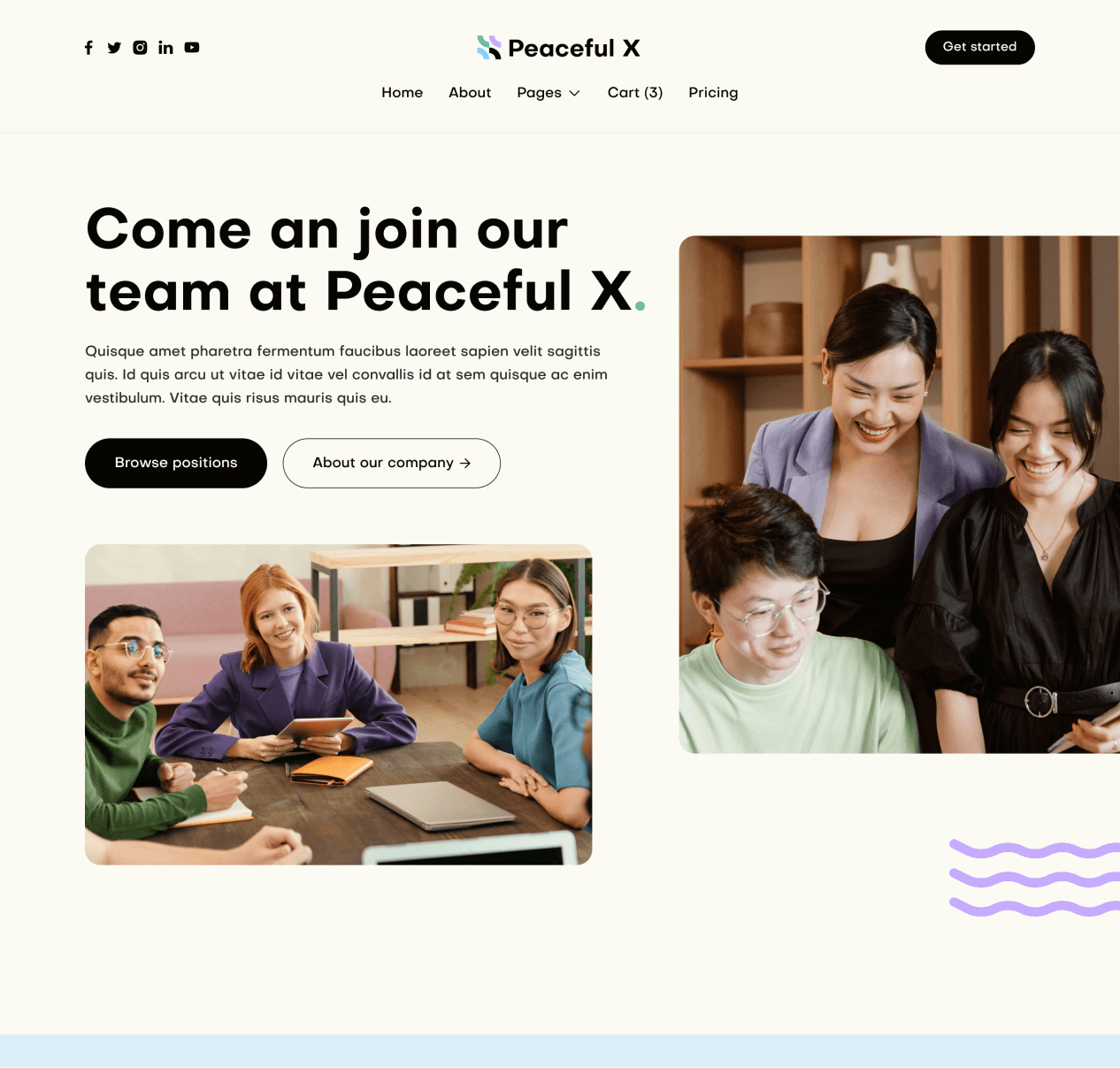 Peaceful X - Career Top Page Multi Purpose Startup Webflow Template 