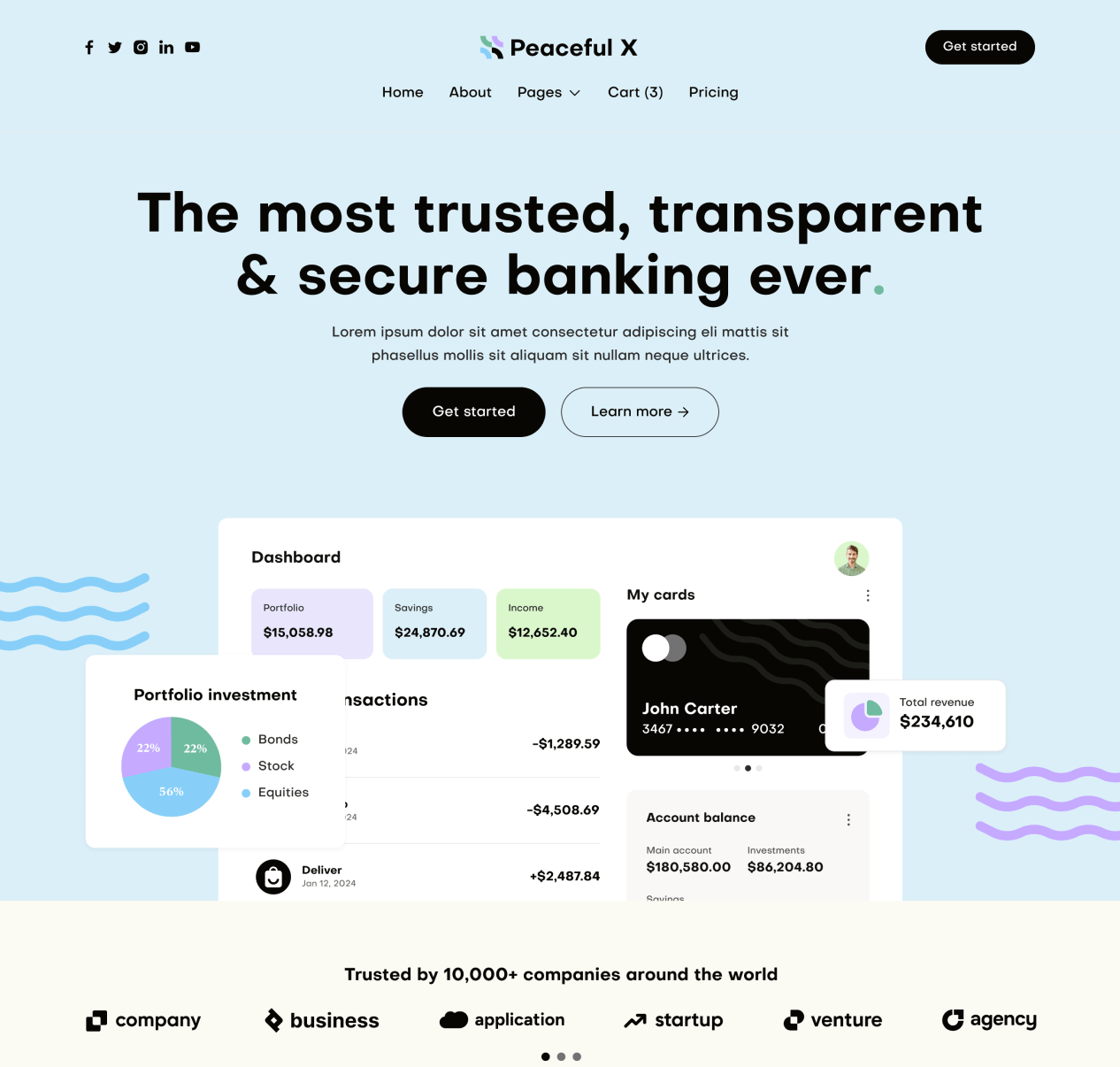Peaceful X - Home V3 Top Page Multi Purpose Startup Webflow Template 