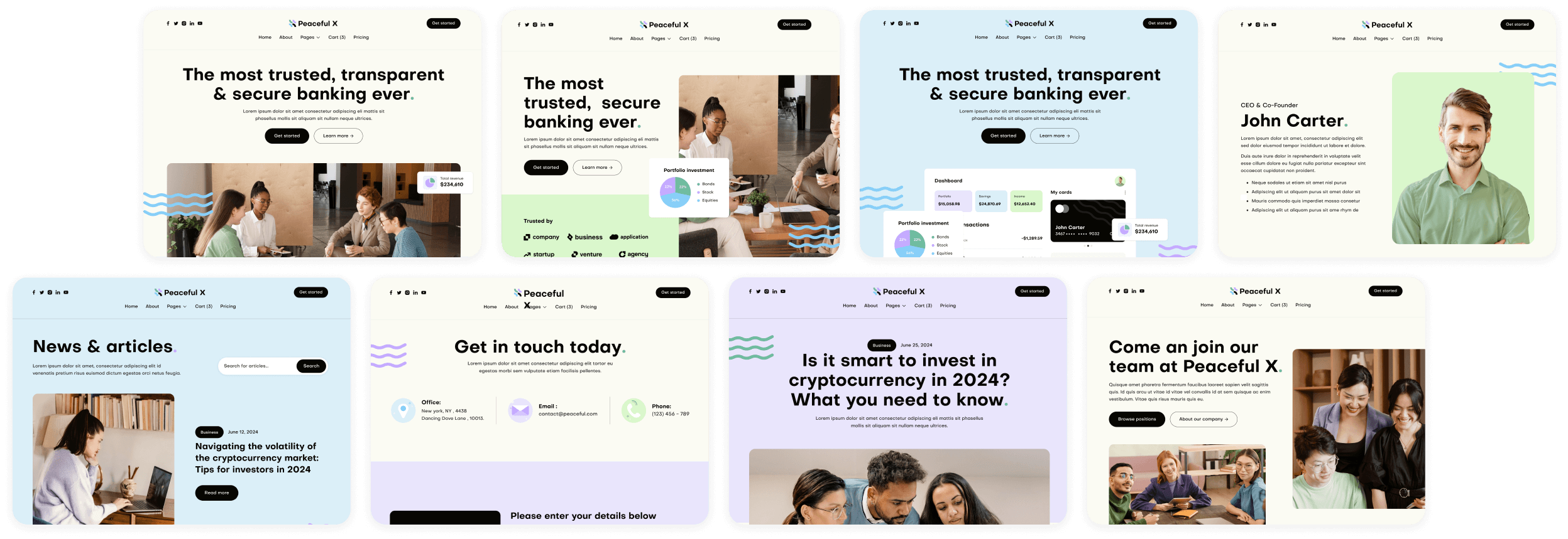 Peaceful X - Bannner Peaceful Multi Purpose Startup Webflow Template