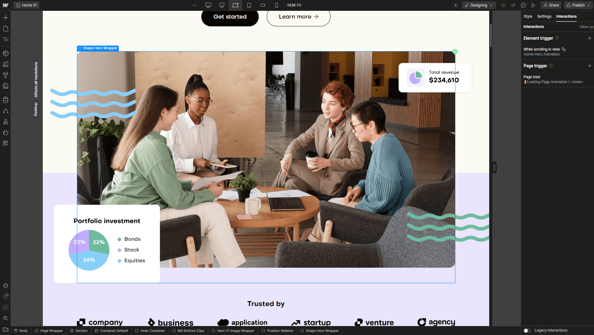 Peaceful X - Webflow Template And UI Kit Animations