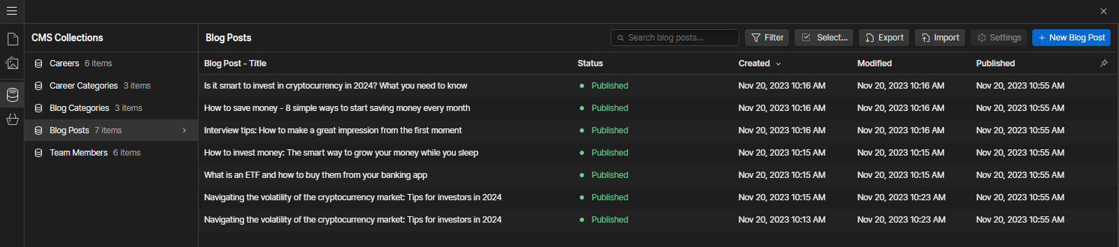 Peaceful X - Webflow Template And UI Kit CMS Collection