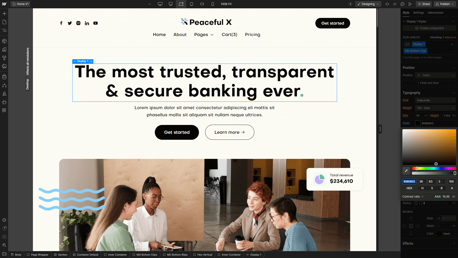 Peaceful X - Webflow Template And UI Kit Color