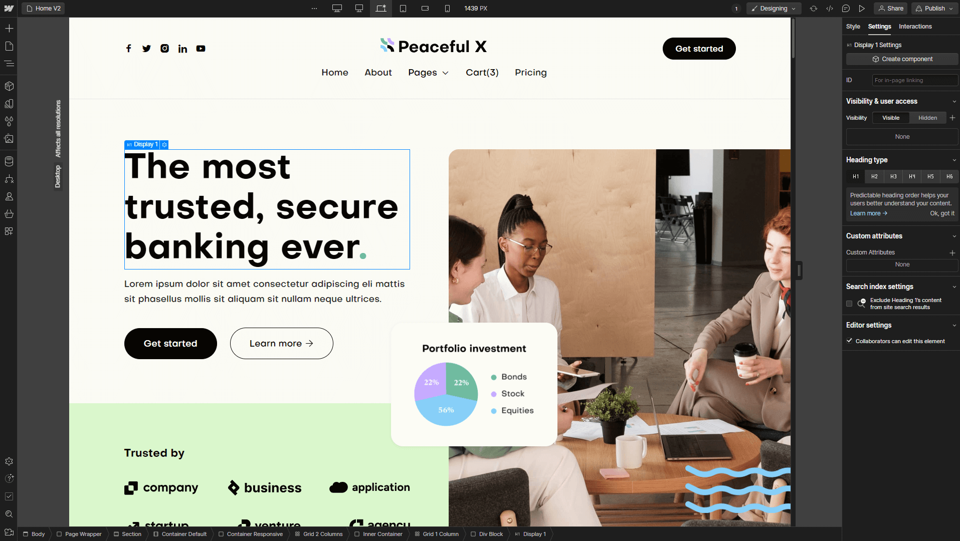 Peaceful X - Webflow Template And UI Kit Static Content