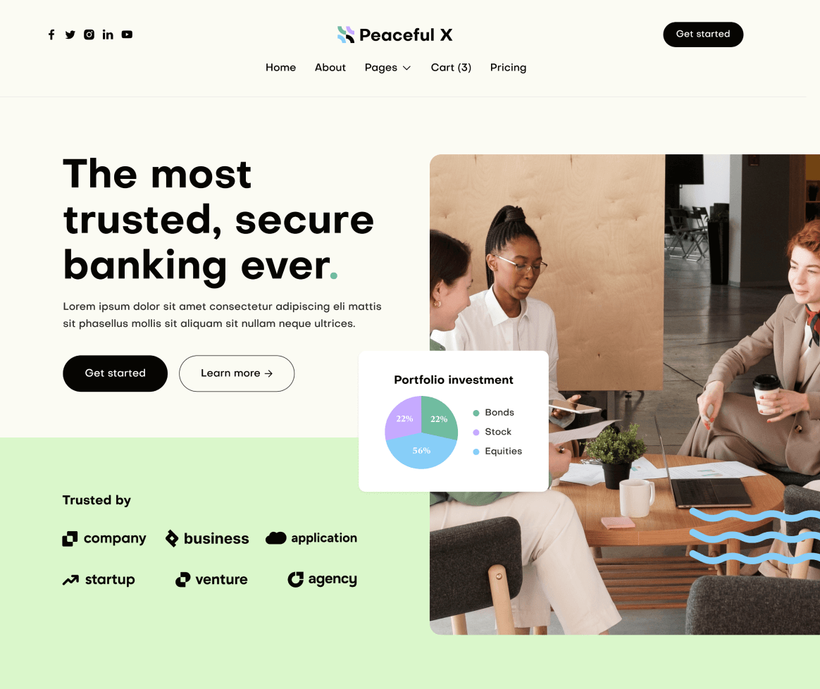 Peaceful X - Home V2 Page - Multi Purpose Startup Webflow Template