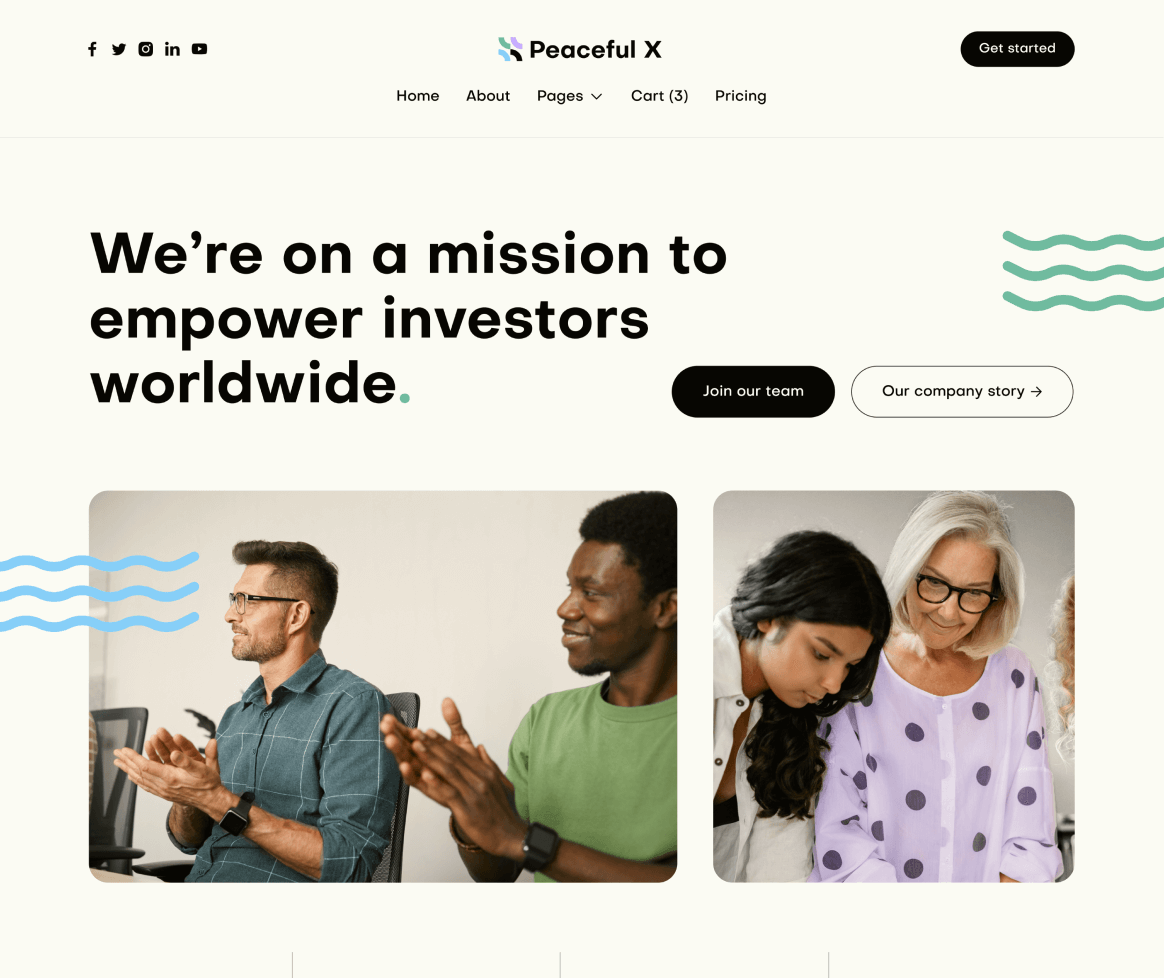 Peaceful X - About Page - Multi Purpose Startup Webflow Template