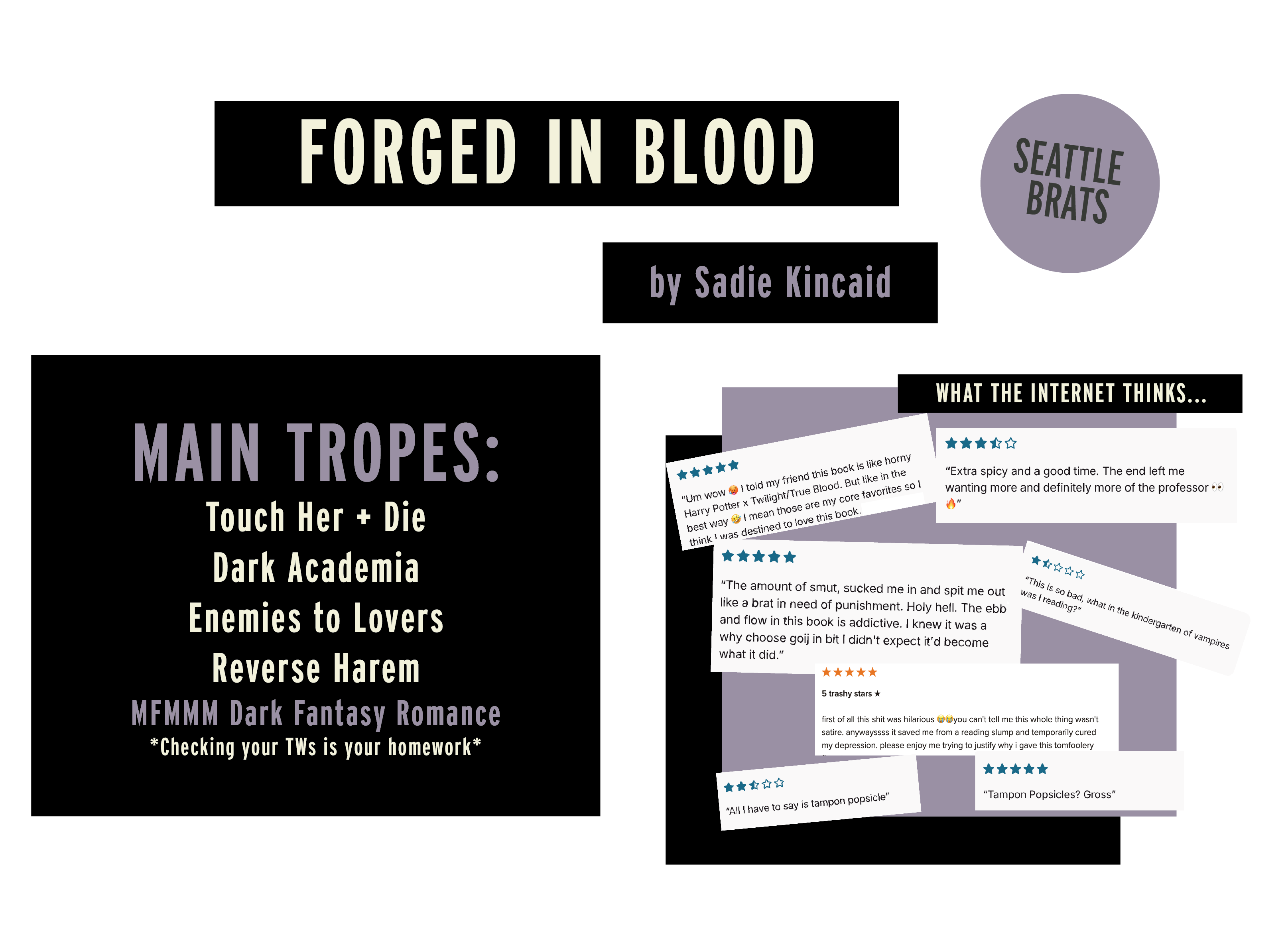 MAIN TROPES:Touch Her + DieDark AcademiaEnemies to Lovers
Reverse Harem
MFMMM Dark Fantasy Romance*Checking your TWs is your homework*

reviews