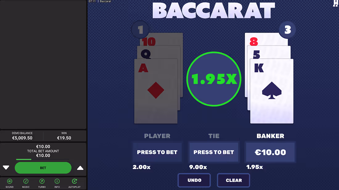 Baccarat Dare2Win Screenshot