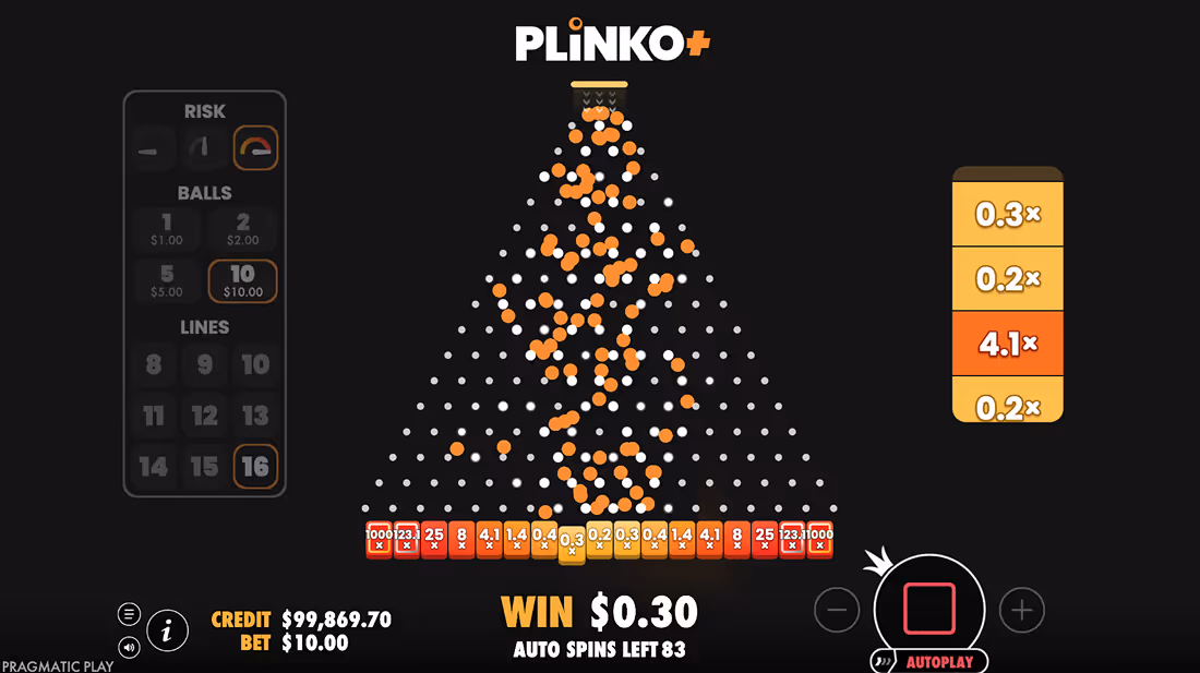 Plinko+ Pragmatic Play Screenshot