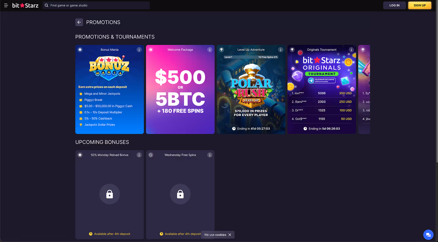 BitStarz Casino Screenshot Promotions