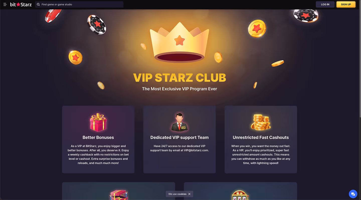 BitStarz Casino Screenshot VIP Club