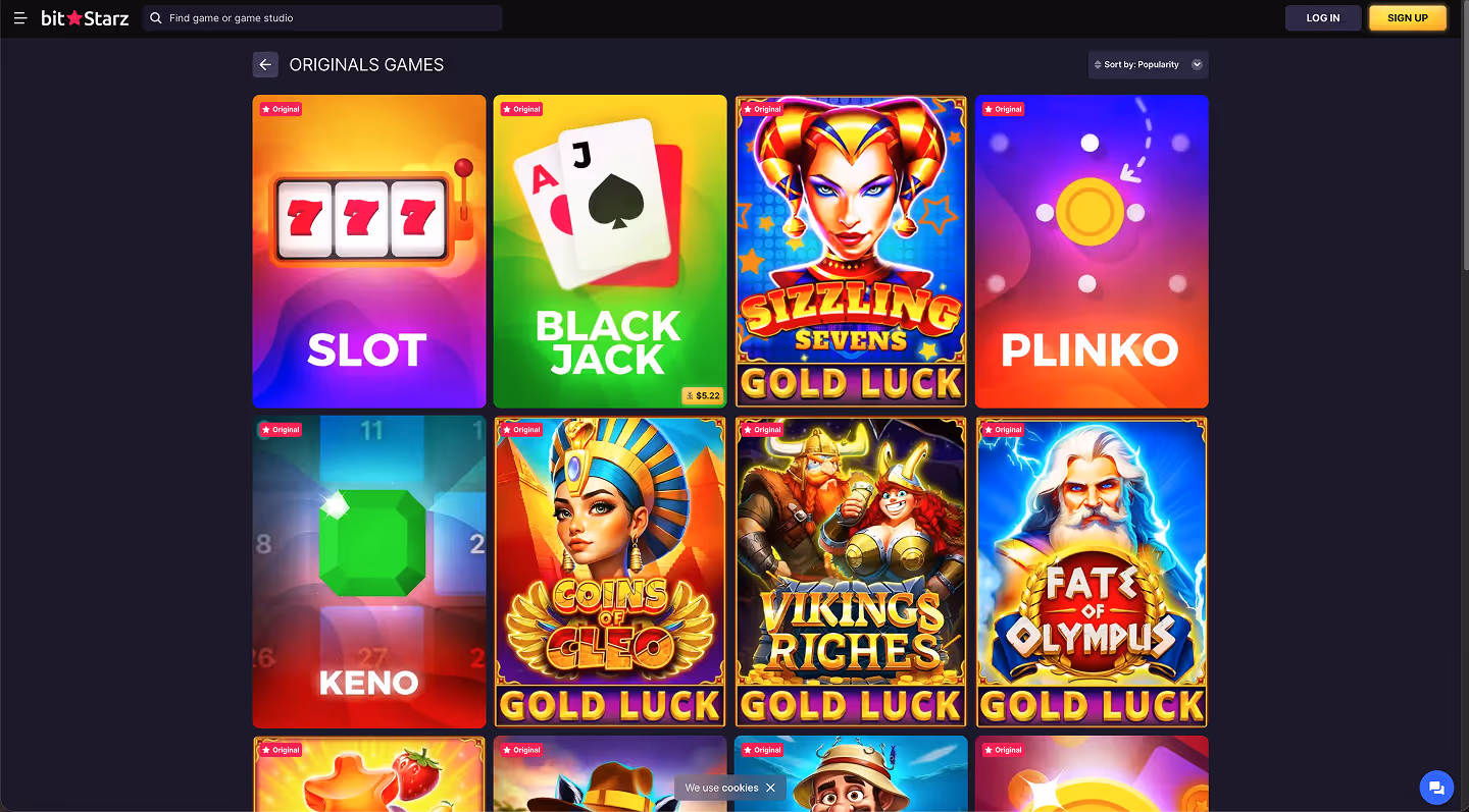 BitStarz Casino Screenshot Originals