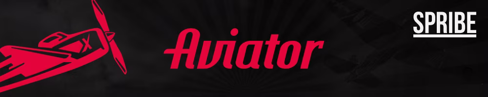 A banner featuring graphics and logo of Aviator game by Spribe