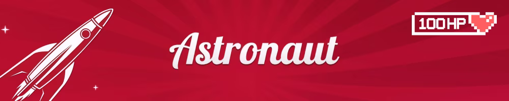A banner featuring graphics and logo of Astronaut game by 100HP Gaming