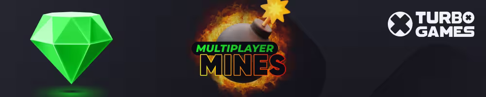 A banner featuring the logo and game icons for Multiplayer Mines by Turbo Games