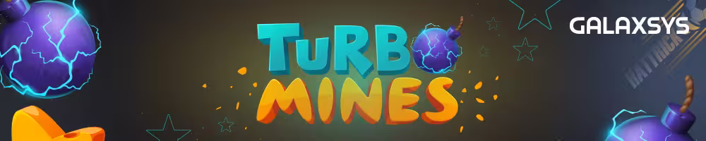 A banner featuring the logo and game icons for Turbo Mines by Galaxsys