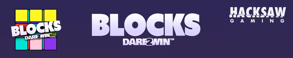 A promotional banner for casino game Blocks by Hacksaw Gaming