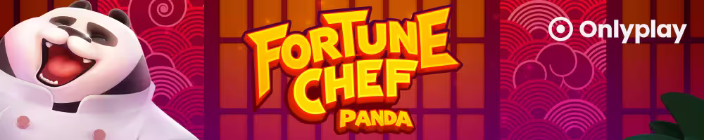 A promotional banner for casino game Fortune Chef Panda by Onlyplay