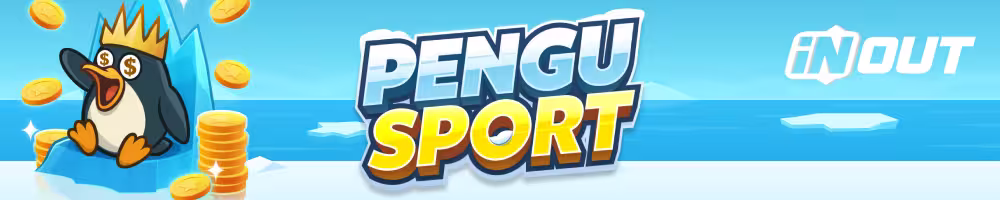 A promotional banner for casino game Pengu Sport by InOut Games