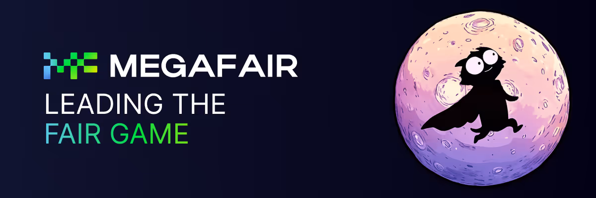 MEGAFAIR iGaming provider banner featuring iconic Moonie character