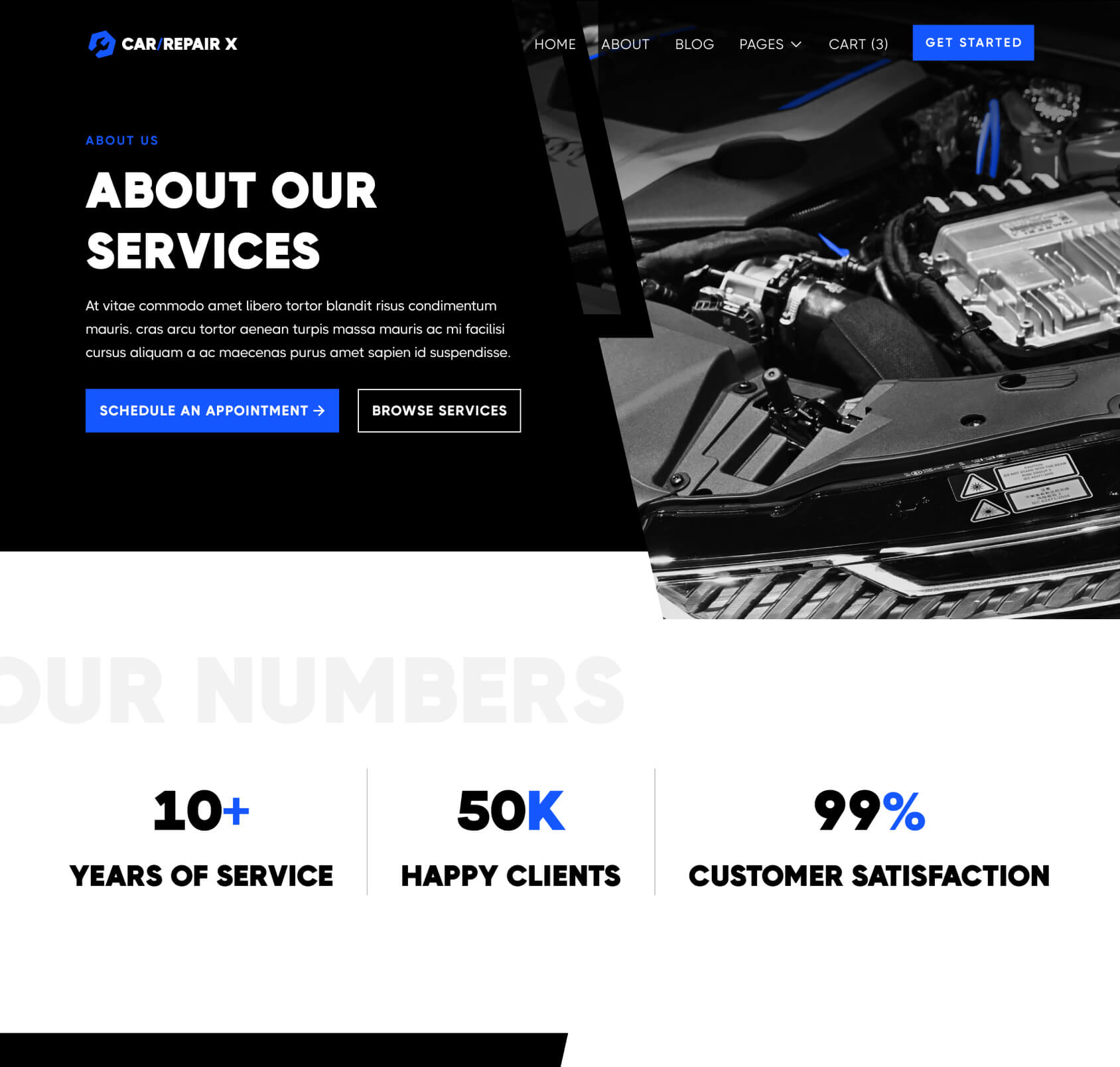 CarRepair X - About Page - Automotive Webflow Template