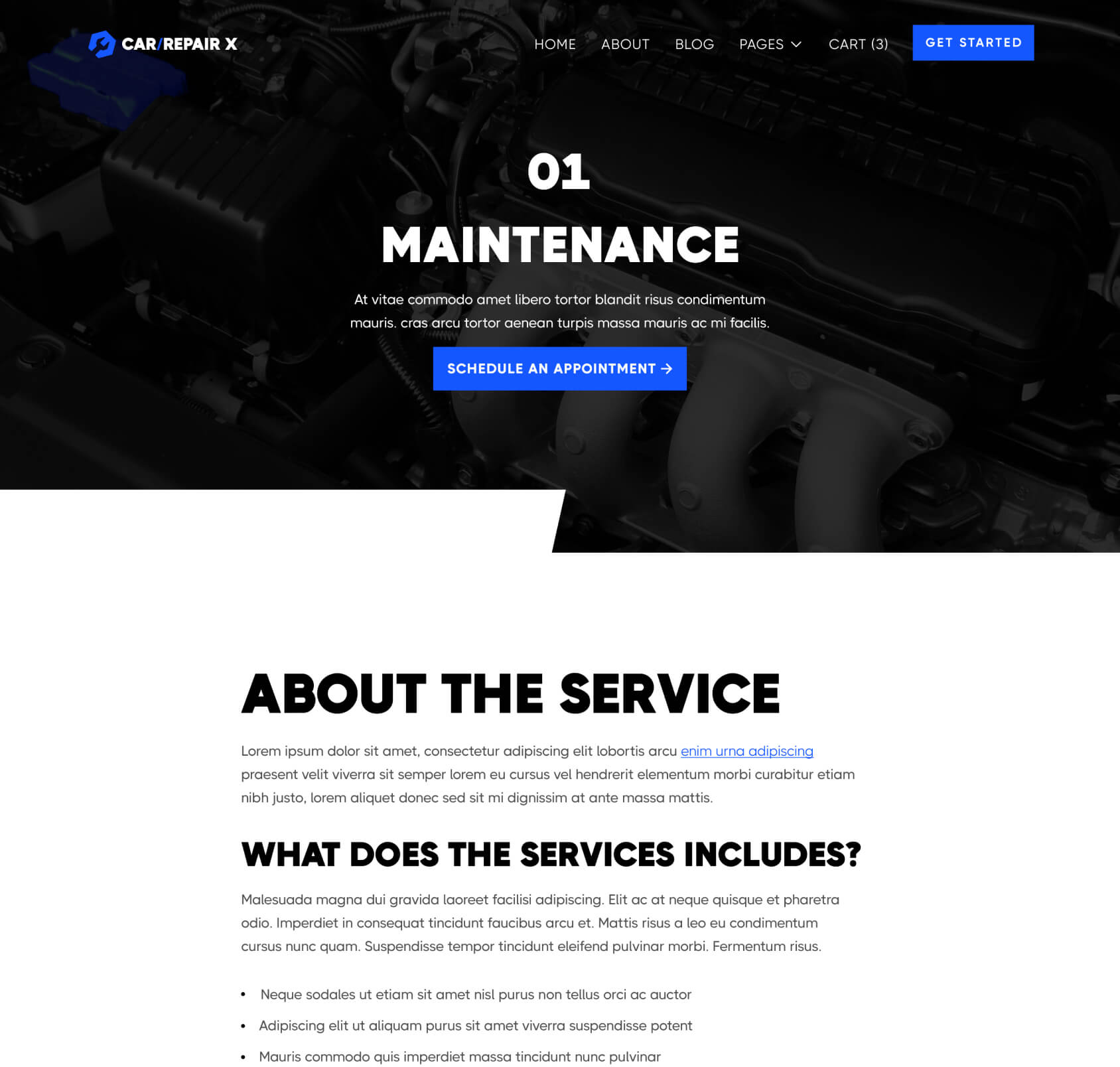 CarRepair X - Services Single Page - Automotive Webflow Template