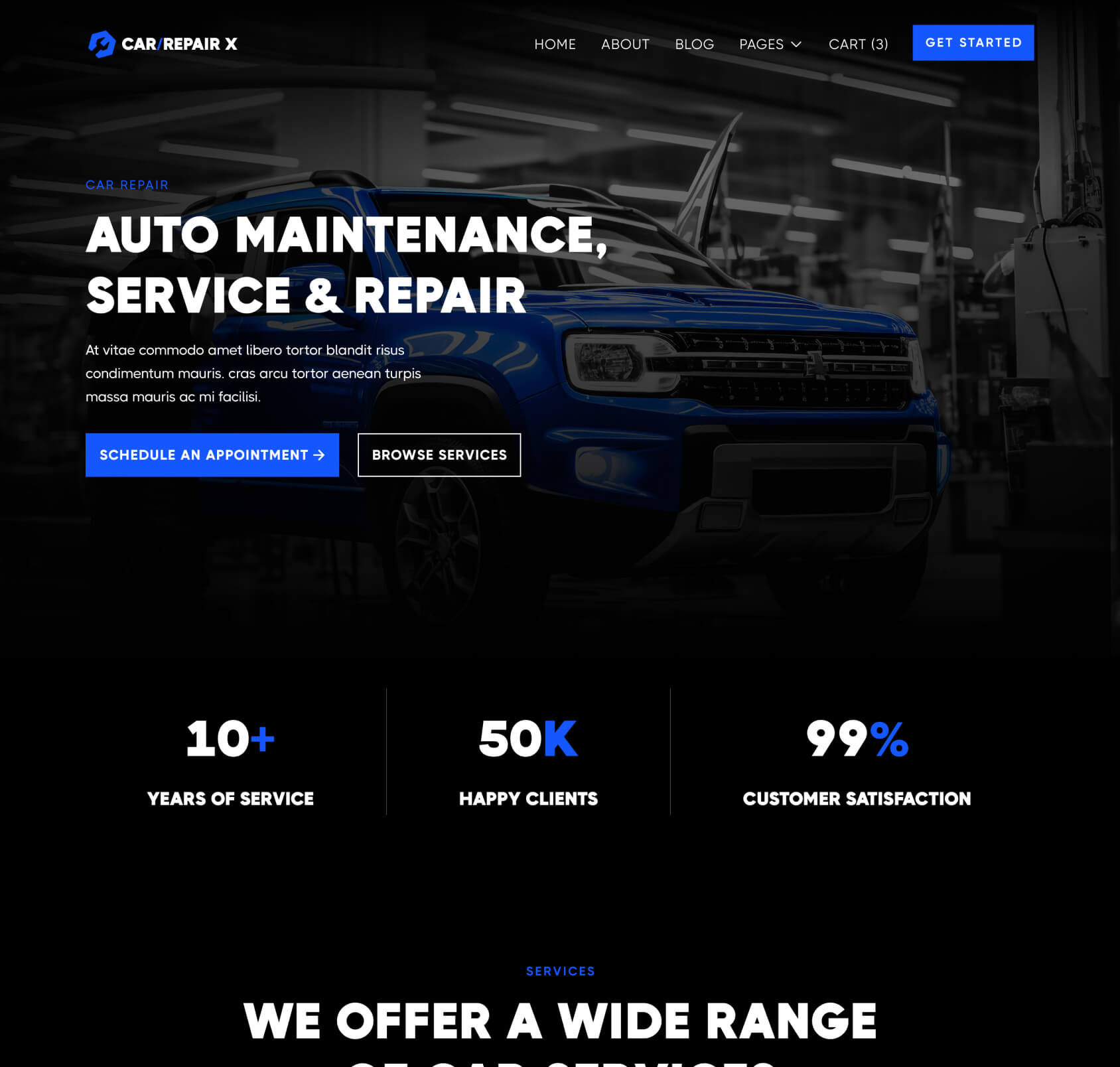 CarRepair X - Home V2 Page - Automotive Webflow Template
