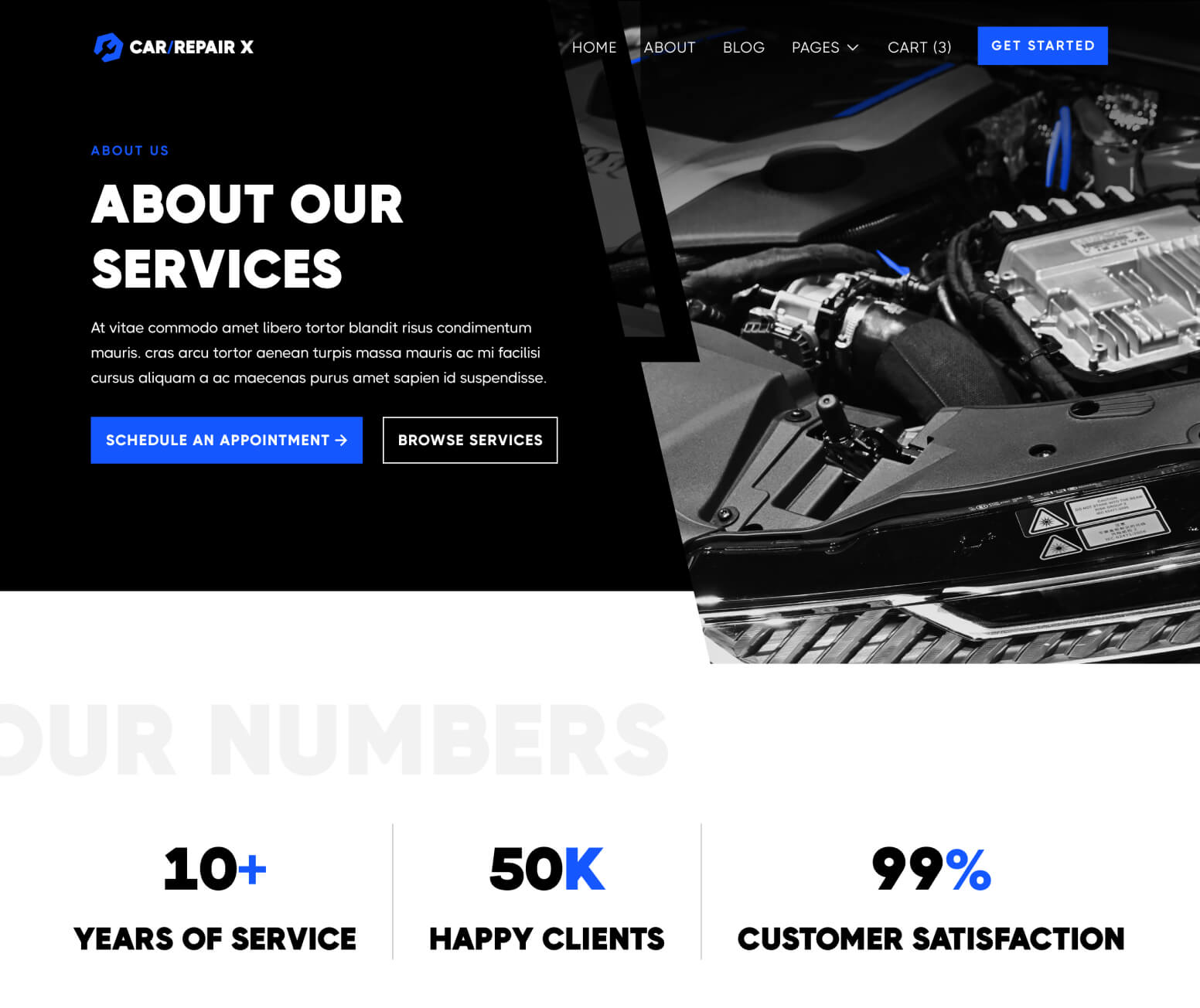 CarRepair X - About Page - Automotive Webflow Template