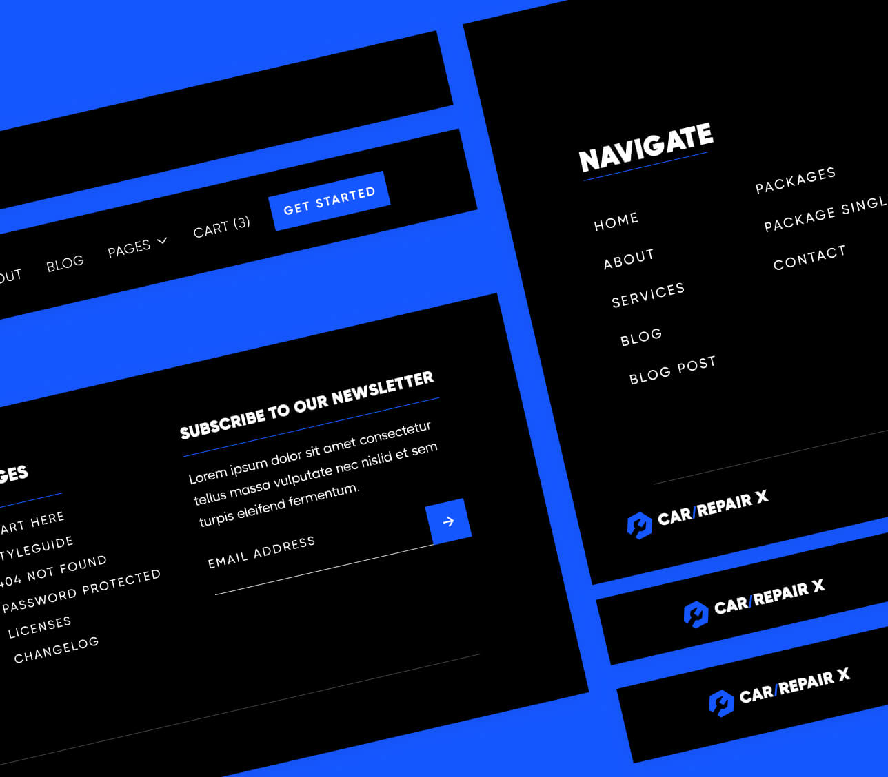 CarRepair X - 3 Headers And Footers Included - Automotive Webflow Template